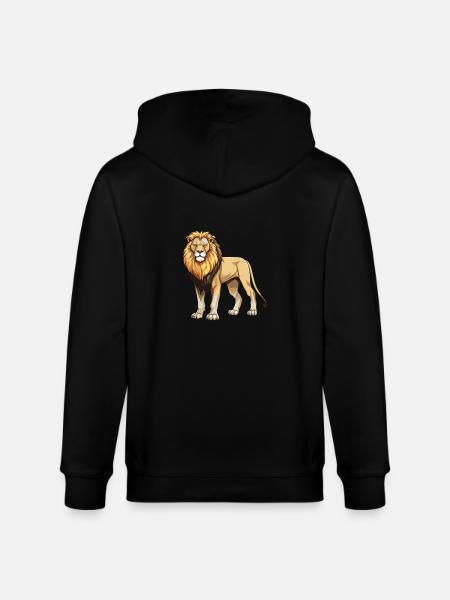 Lion Animal - Stanley/Stella CULTIVATOR  Unisex Organic Hooded Jacket - black