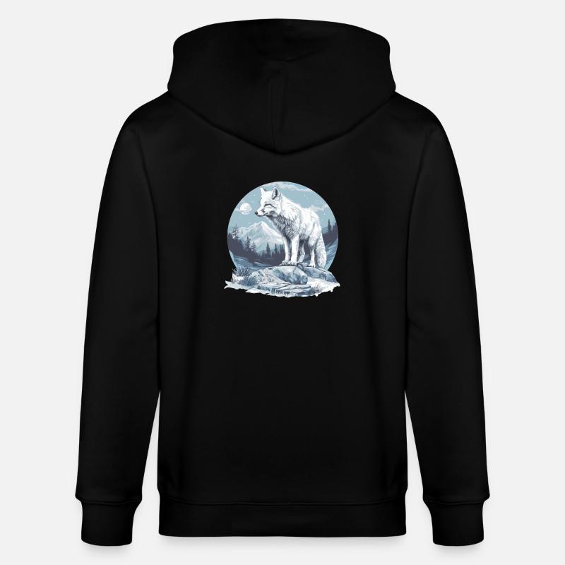 Renard arctique Polarfüchse Polarfuchs - Veste à capuche bio CULTIVATOR Stanley/Stella Unisexe - noir
