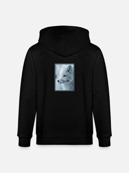 Arctic Fox Polarfüchse Polarfuchs - Stanley/Stella CULTIVATOR Unisex Organic Hooded Jacket - black