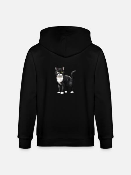 Katze Tier - Stanley/Stella Unisex Bio-Kapuzenjacke CULTIVATOR  - Schwarz