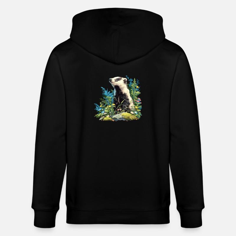 Badger Dachse Dachs - Stanley/Stella Unisex Bio-Kapuzenjacke CULTIVATOR  - Schwarz