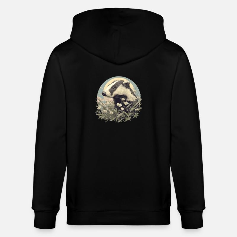 Blaireau Dachse Dachs - Veste à capuche bio CULTIVATOR Stanley/Stella Unisexe - noir