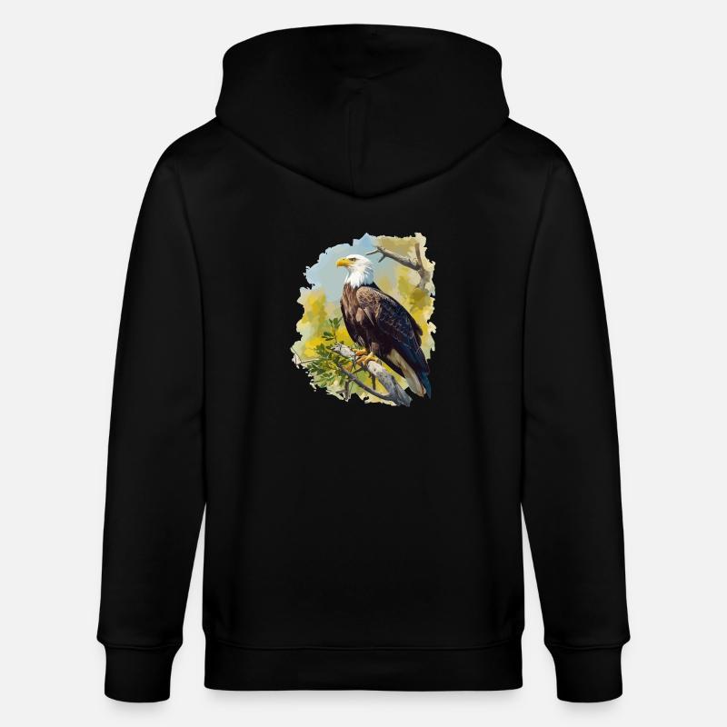 Pygargue à tête blanche Weißkopfseeadler - Veste à capuche bio CULTIVATOR Stanley/Stella Unisexe - noir