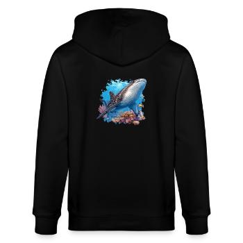 requin-baleine Requin-baleine requin-baleine - Veste à capuche bio CULTIVATOR Stanley/Stella Unisexe - noir - Dos - Anna (173cm)