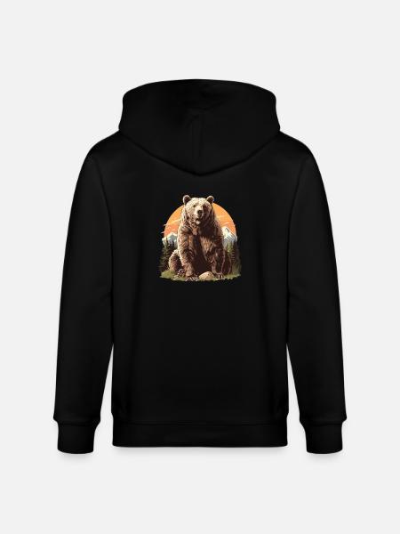 Bear Bären Bär - Stanley/Stella CULTIVATOR Unisex Organic Hooded Jacket - black