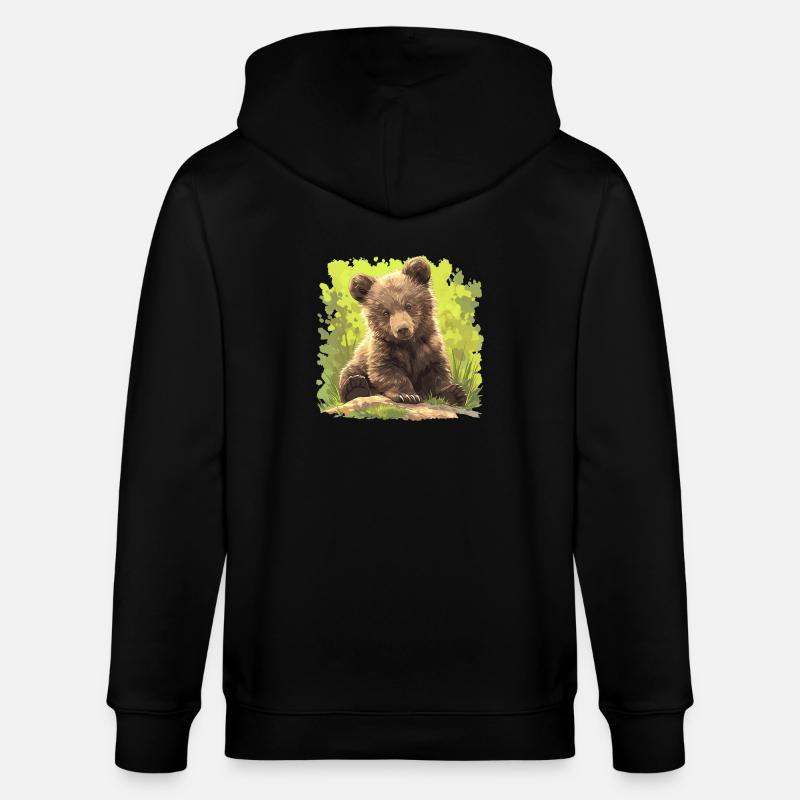Ours Bären Bär - Veste à capuche bio CULTIVATOR Stanley/Stella Unisexe - noir