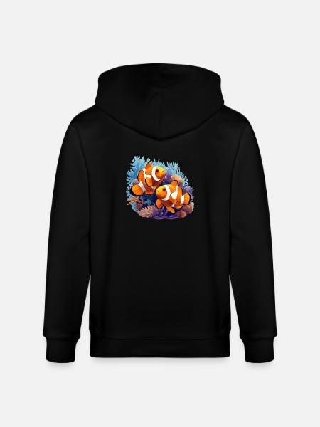 Clownfish Clownfische Clownfisch - Stanley/Stella CULTIVATOR Unisex Organic Hooded Jacket - black