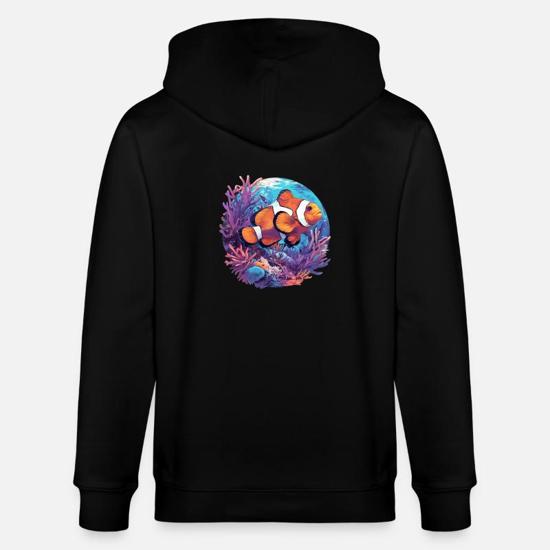 Clownfish Clownfische Clownfisch - Stanley/Stella Unisex Bio-Kapuzenjacke CULTIVATOR  - Schwarz