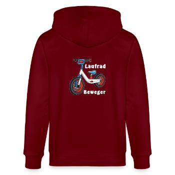 LAUFRAD BEWEGER - Stanley/Stella Unisex Bio-Kapuzenjacke CULTIVATOR  - Burgunderrot - Hinten - Anna (173cm)
