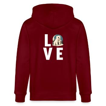 Polar Bear Eisbären Eisbär - Stanley/Stella Unisex Bio-Kapuzenjacke CULTIVATOR  - Burgunderrot - Hinten - Anna (173cm)