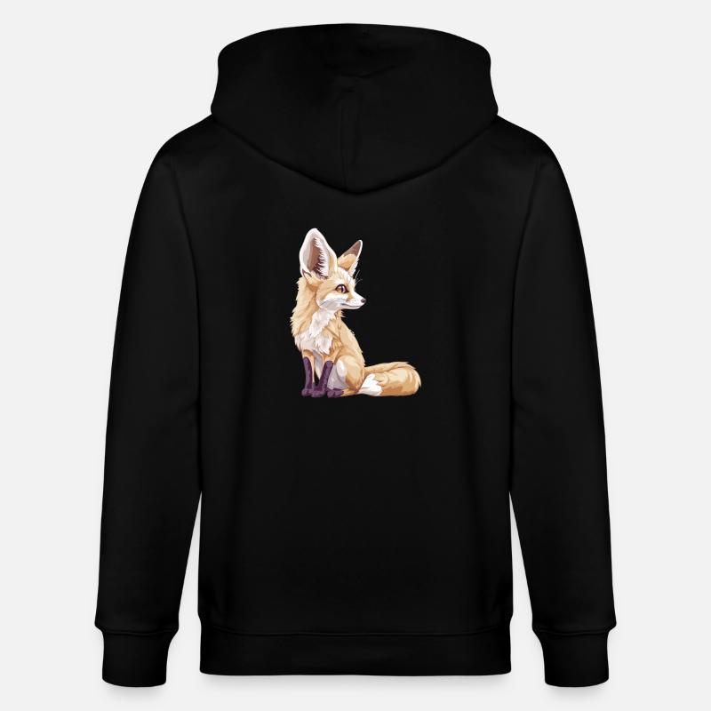 Fennec Fox Fenneks Fennek - Stanley/Stella CULTIVATOR Unisex Organic Hooded Jacket - black