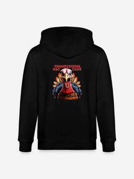 TURKEY THANKSGIVING HAS COME - Stanley/Stella CULTIVATOR Unisex Organic Hooded Jacket - black