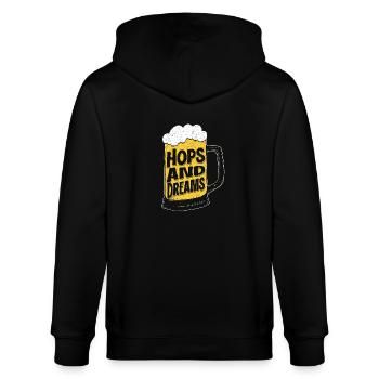 Hops And Dreams Homebrew Brewer Craft Beer - Stanley/Stella CULTIVATOR  Unisex Organic Hooded Jacket - black - Back - Anna (173cm)