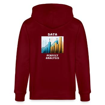 DATA PERFECT ANALYSIS - Stanley/Stella Unisex Bio-Kapuzenjacke CULTIVATOR  - Burgunderrot - Hinten - Anna (173cm)