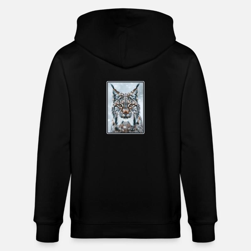 Lynx Luchse Luchs - Veste à capuche bio CULTIVATOR Stanley/Stella Unisexe - noir