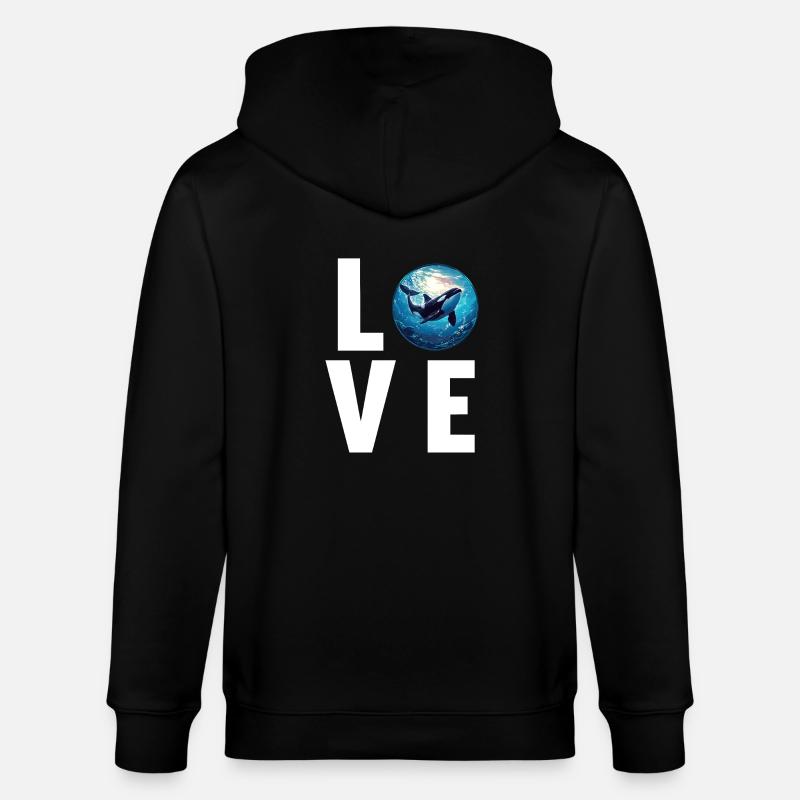 Orcas Orca - Stanley/Stella CULTIVATOR  Unisex Organic Hooded Jacket - black