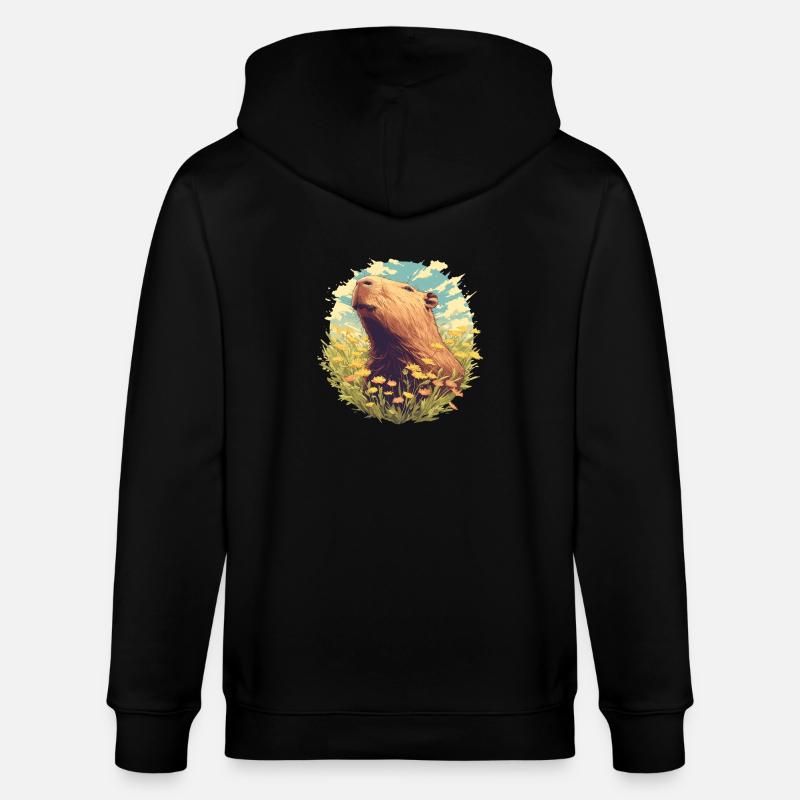 Capybaras Capybara - Veste à capuche bio CULTIVATOR Stanley/Stella Unisexe - noir