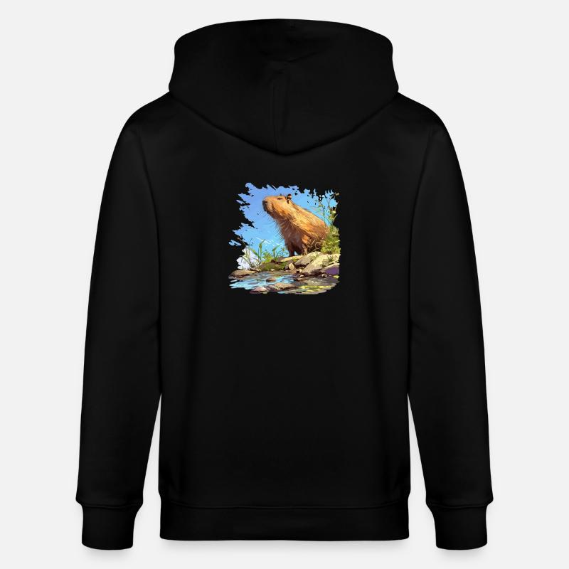 Capybaras Capybara - Veste à capuche bio CULTIVATOR Stanley/Stella Unisexe - noir
