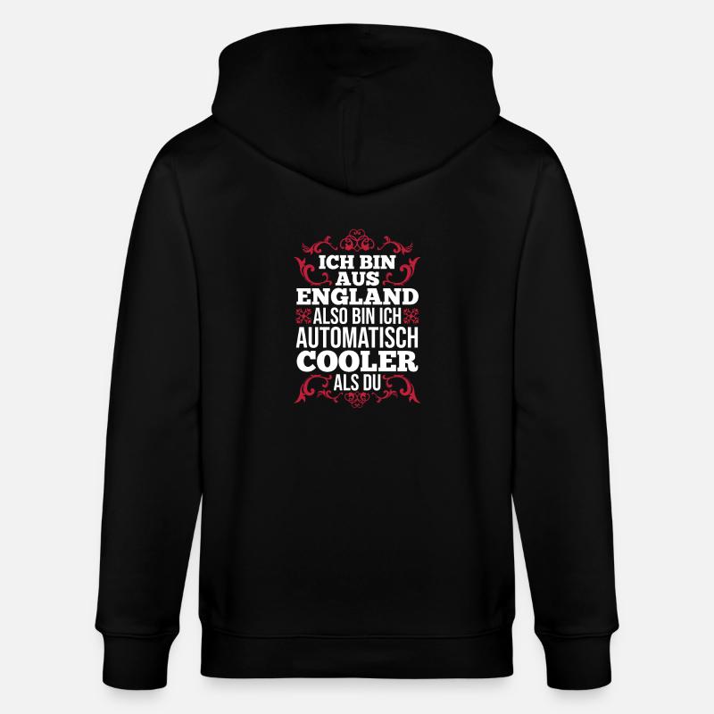 Großbritannien Engländer England - Stanley/Stella Unisex Bio-Kapuzenjacke CULTIVATOR  - Schwarz