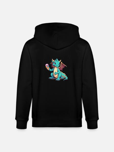 Smok Smok Dziecko Dzieci Lody Dziecko - Ekologiczna rozpinana bluza z kapturem typu unisex Stanley/Stella CULTIVATOR  - czarny