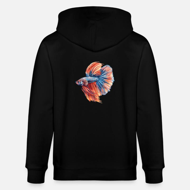 Bettas Betta Fish Betta - Stanley/Stella CULTIVATOR  Unisex Organic Hooded Jacket - black