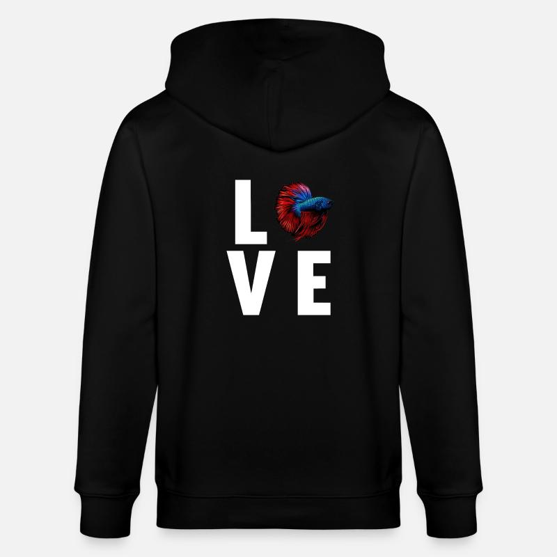 Bettas Betta Fisch Betta - Stanley/Stella Unisex Bio-Kapuzenjacke CULTIVATOR - Schwarz