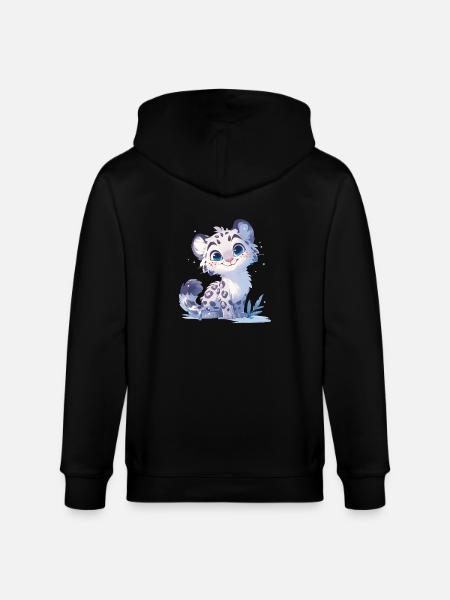 Snow Leopard Schneeleoparden Schneeleopard - Stanley/Stella CULTIVATOR Unisex Organic Hooded Jacket - black