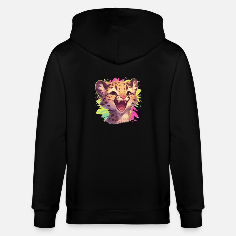 Léopard léopard - Veste à capuche bio CULTIVATOR Stanley/Stella Unisexe - noir