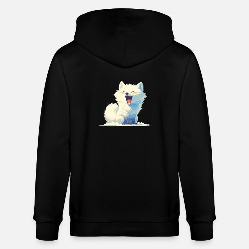 Arctic Fox Polarfüchse Polarfuchs - Stanley/Stella CULTIVATOR Unisex Organic Hooded Jacket - black