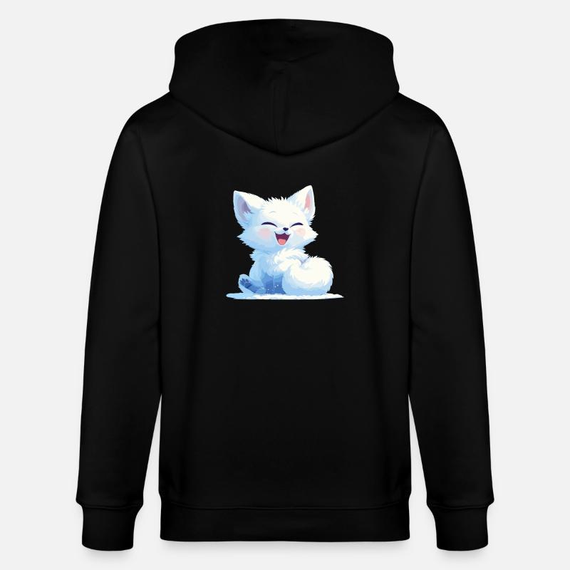 Arctic Fox Polarfüchse Polarfuchs - Stanley/Stella CULTIVATOR  Unisex Organic Hooded Jacket - black