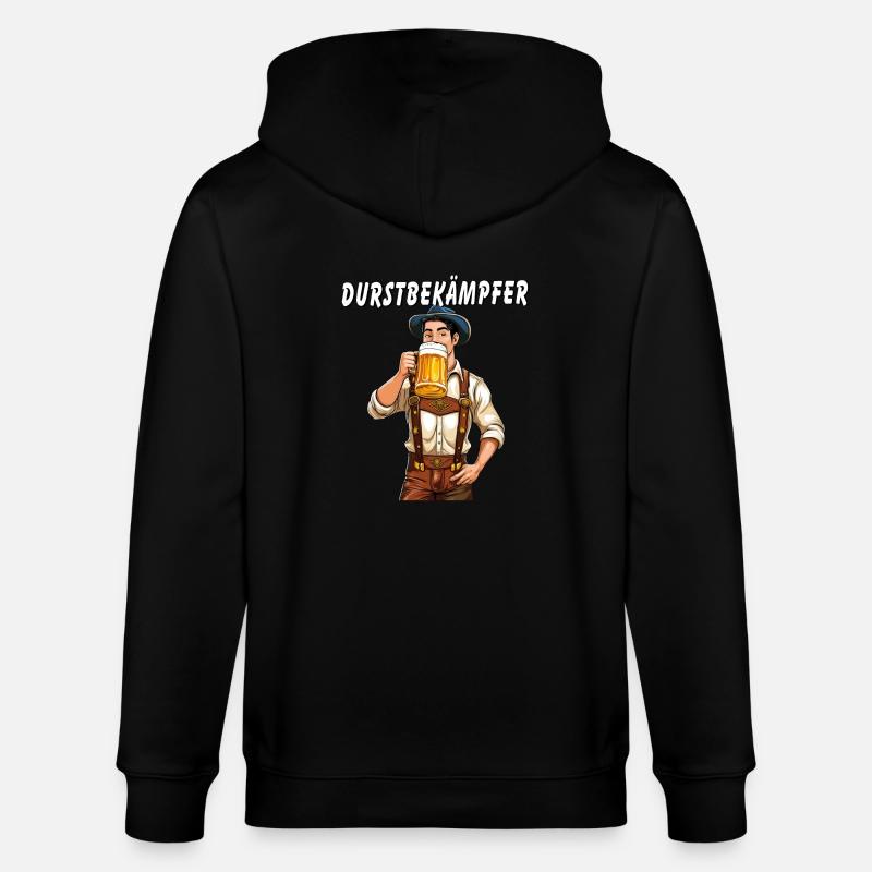 MANN Bier DURSTBEKÄMPFER - Stanley/Stella Unisex Bio-Kapuzenjacke CULTIVATOR  - Schwarz