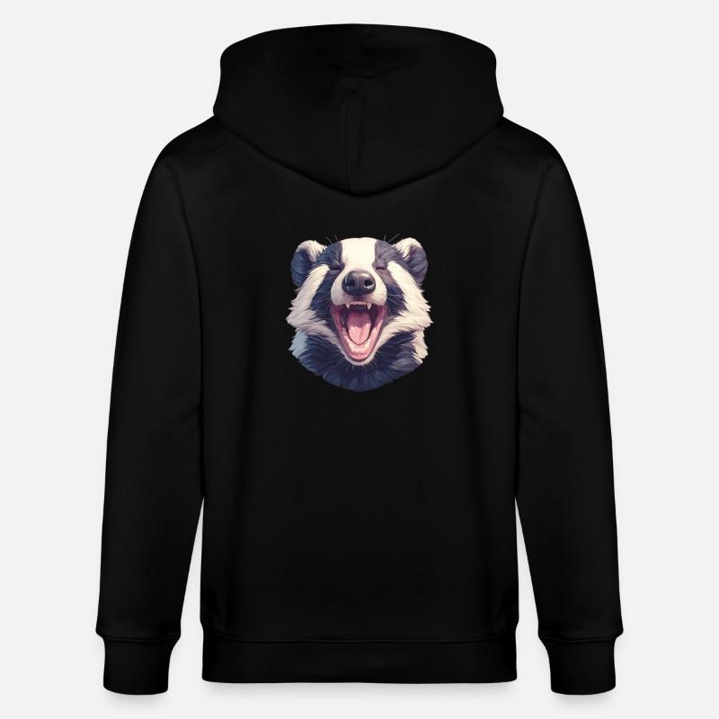 Badger Dachse Dachs - Stanley/Stella Unisex Bio-Kapuzenjacke CULTIVATOR  - Schwarz