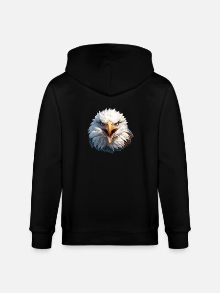 Bald Eagle Weißkopfseeadler - Stanley/Stella CULTIVATOR  Unisex Organic Hooded Jacket - black