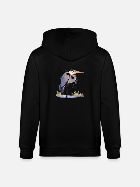 Heron Reiher - Stanley/Stella Unisex Bio-Kapuzenjacke CULTIVATOR - Schwarz