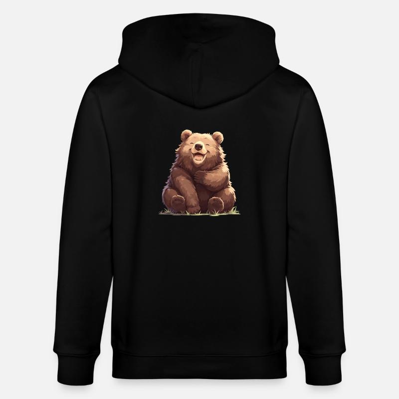 Ours Bären Bär - Veste à capuche bio CULTIVATOR Stanley/Stella Unisexe - noir