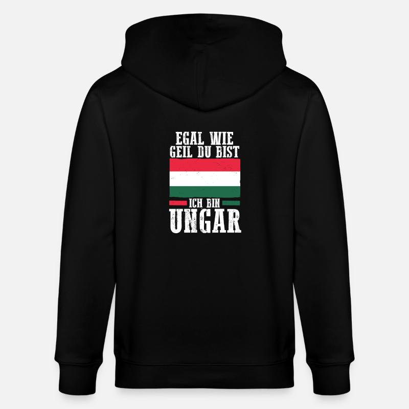 Ungar Ungarisch Ungarn - Stanley/Stella Unisex Bio-Kapuzenjacke CULTIVATOR  - Schwarz