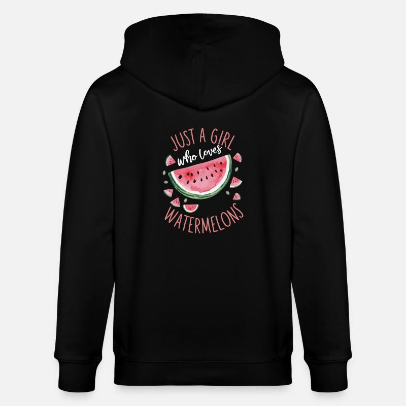 Pastèque, melon, fruit - Veste à capuche bio CULTIVATOR Stanley/Stella Unisexe - noir