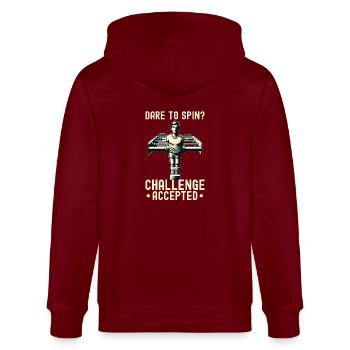 Amateur de baby-foot Retro Foosball Guy - Veste à capuche bio CULTIVATOR Stanley/Stella Unisexe - bordeaux - Dos - Anna (173cm)