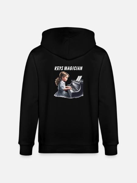 PIANO KEYS MAGICIAN - Stanley/Stella CULTIVATOR Unisex Organic Hooded Jacket - black
