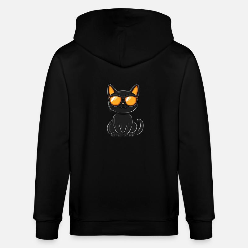 Chat Halloween Chat Cool - Veste à capuche bio CULTIVATOR Stanley/Stella Unisexe - noir