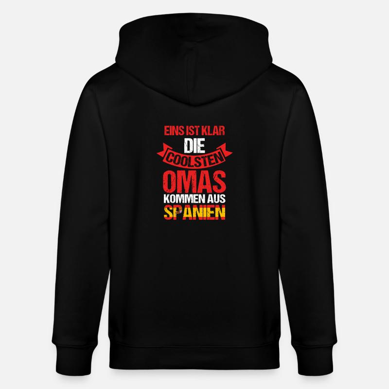 Spanier Oma Großmutter Spanien - Stanley/Stella Unisex Bio-Kapuzenjacke CULTIVATOR  - Schwarz