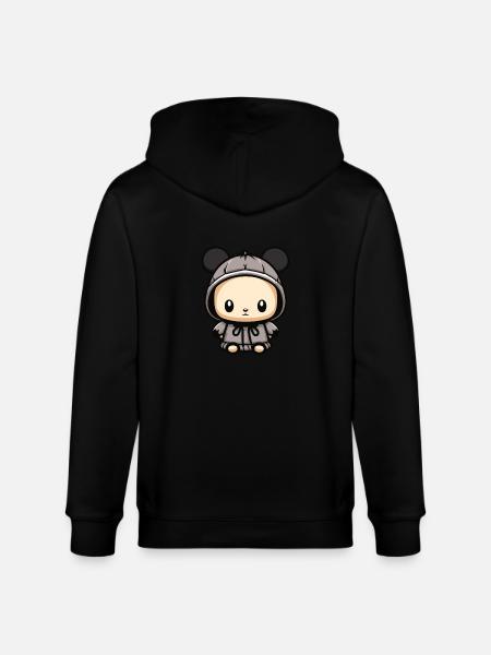 Mouse Winter Comic Cute - Stanley/Stella CULTIVATOR Unisex Organic Hooded Jacket - black