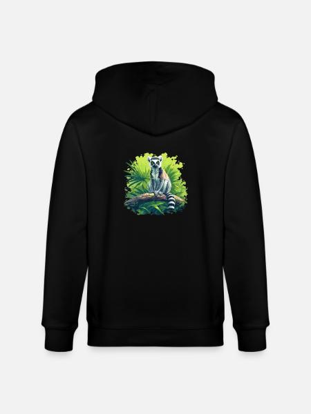 Lemuren Lemurs Lemur - Stanley/Stella CULTIVATOR  Unisex Organic Hooded Jacket - black