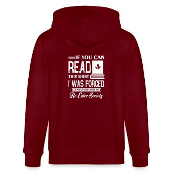 Book Addicted To Book - Stanley/Stella CULTIVATOR  Unisex Organic Hooded Jacket - burgundy - Back - Anna (173cm)