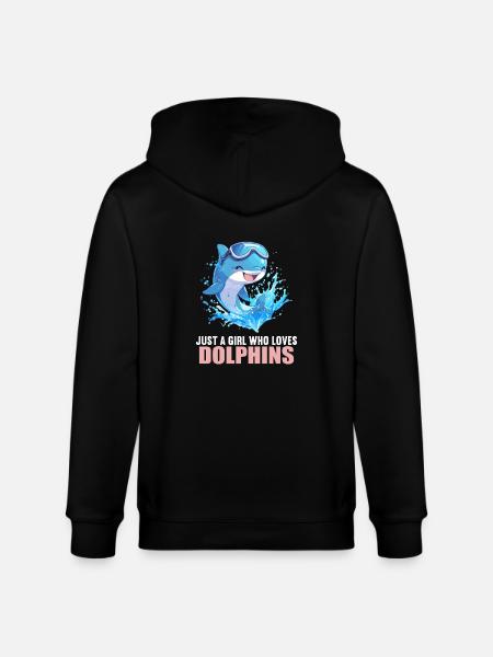 Dolphin Dolphins Dolphin - Stanley/Stella CULTIVATOR  Unisex Organic Hooded Jacket - black