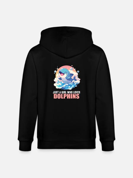 Dolphin Dolphins Dolphin - Stanley/Stella CULTIVATOR Unisex Organic Hooded Jacket - black