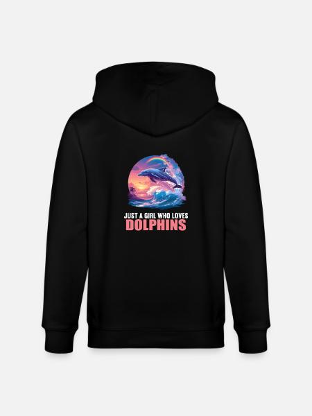 Dolphin Dolphins Dolphin - Stanley/Stella CULTIVATOR Unisex Organic Hooded Jacket - black