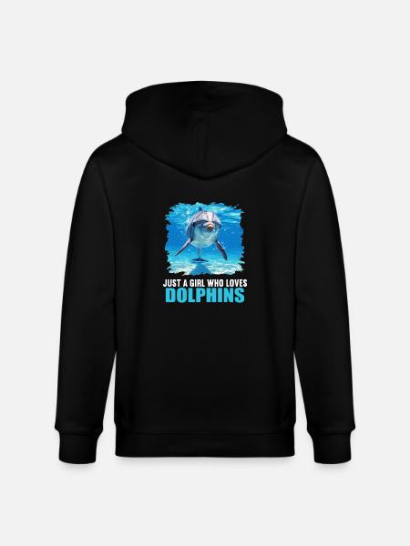 Dolphin Dolphins Dolphin - Stanley/Stella CULTIVATOR Unisex Organic Hooded Jacket - black