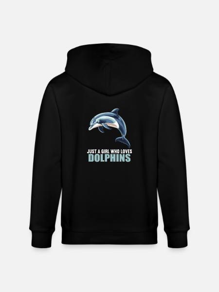 Dolphin Dolphins Dolphin - Stanley/Stella CULTIVATOR Unisex Organic Hooded Jacket - black