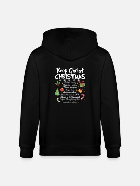 Christmas Keep Christ In Christmas - Stanley/Stella CULTIVATOR Unisex Organic Hooded Jacket - black